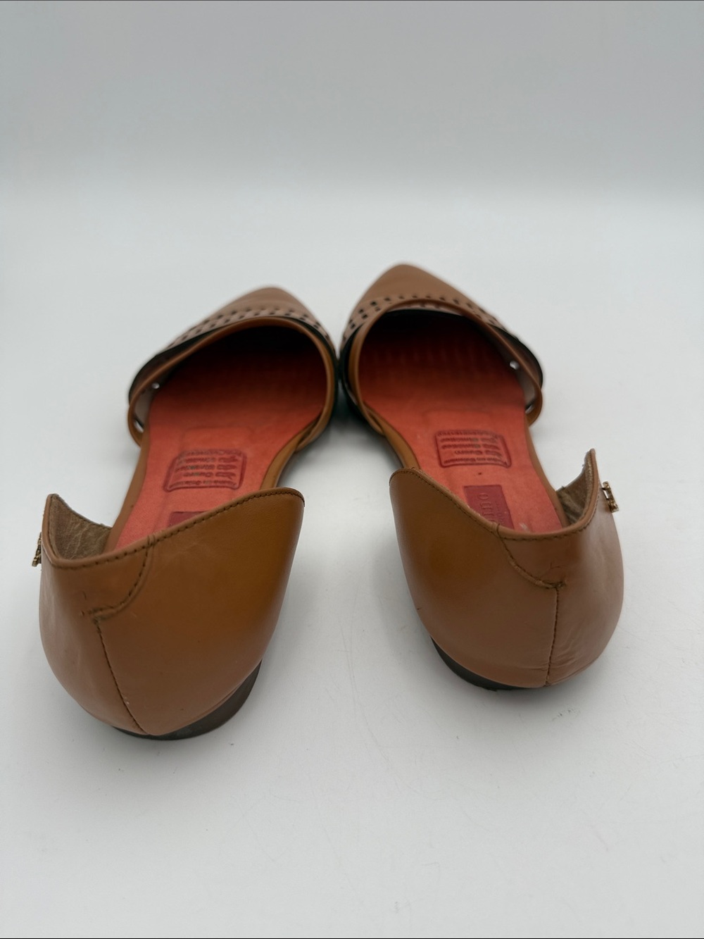 Tannino Women's Pointed D'Orsay Flats in Cognac Brown shoe women - Picture 6 of 10